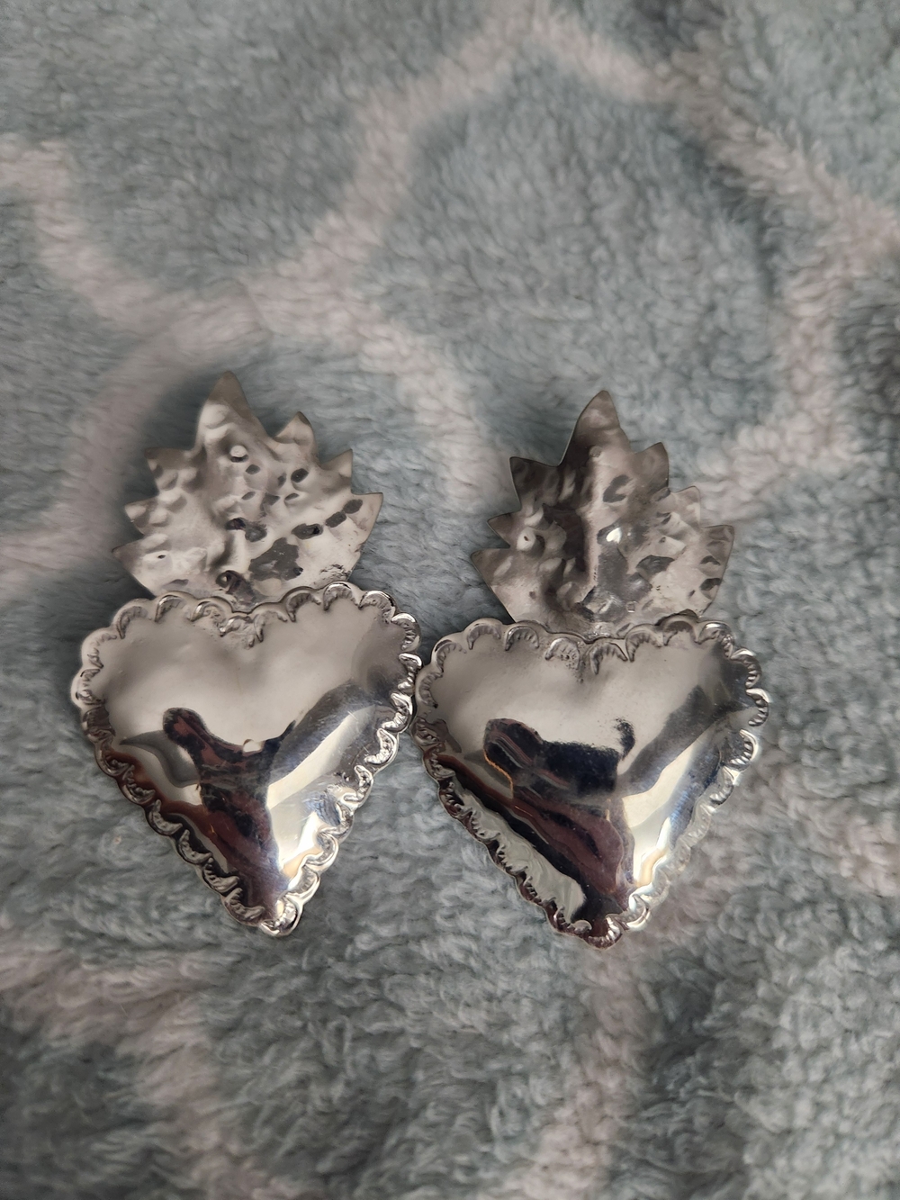 Mexico 925 Sterling Heart Drop Earrings - Women Jewelry